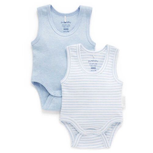 Purebaby Rib Bodysuit 2 Pack